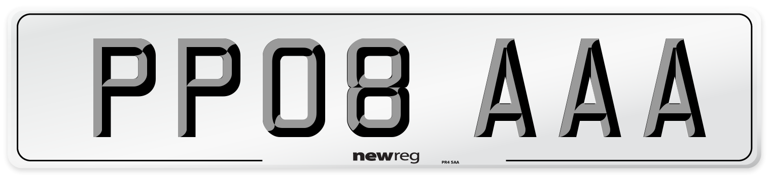 PP08 AAA Number Plate from New Reg